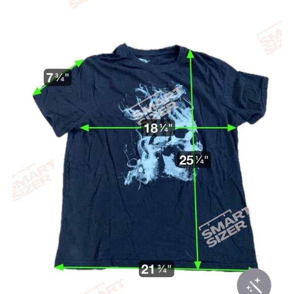 Skull T Shirt Action Apparel Men L/G Cotton Casual Crew Neck Short Sleeve Black - Picture 5 of 5